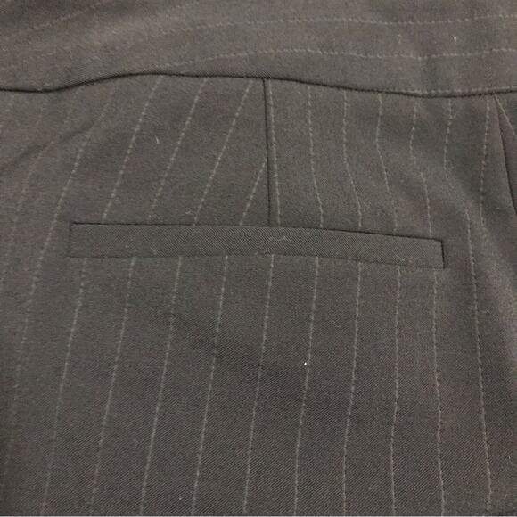 Saks Fifth Avenue S5A Beth Fit Pinstripe Black Pants Size 2 - Picture 3 of 9